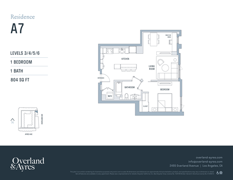 A floor plan for a residence labeled A7 shows two bedrooms and a bathroom.